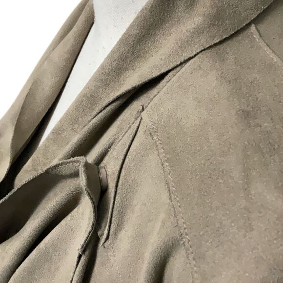 Blanknyc Lightweight Brown Faux Suede Draped Neck Long Sleeve Jacket Size Medium - Picture 2 of 7